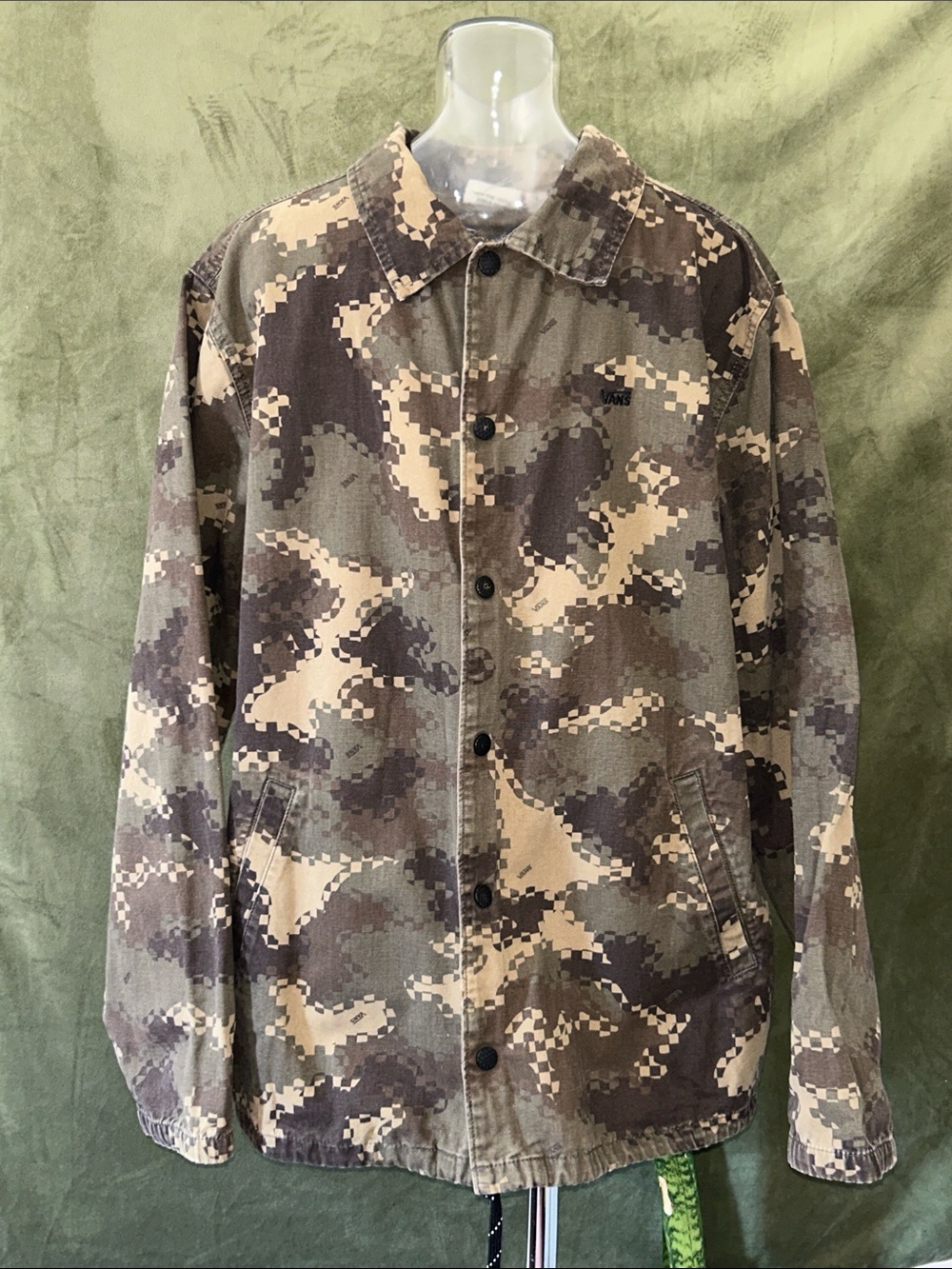 Vans Men's Digital Camo Field Jacket in Green and Tan